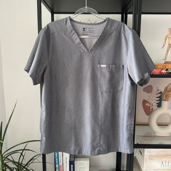 Figs Other - Figs Men’s Chisec Graphite Grey Three-Pocket V-Neck Short Sleeve Scrub Top Large